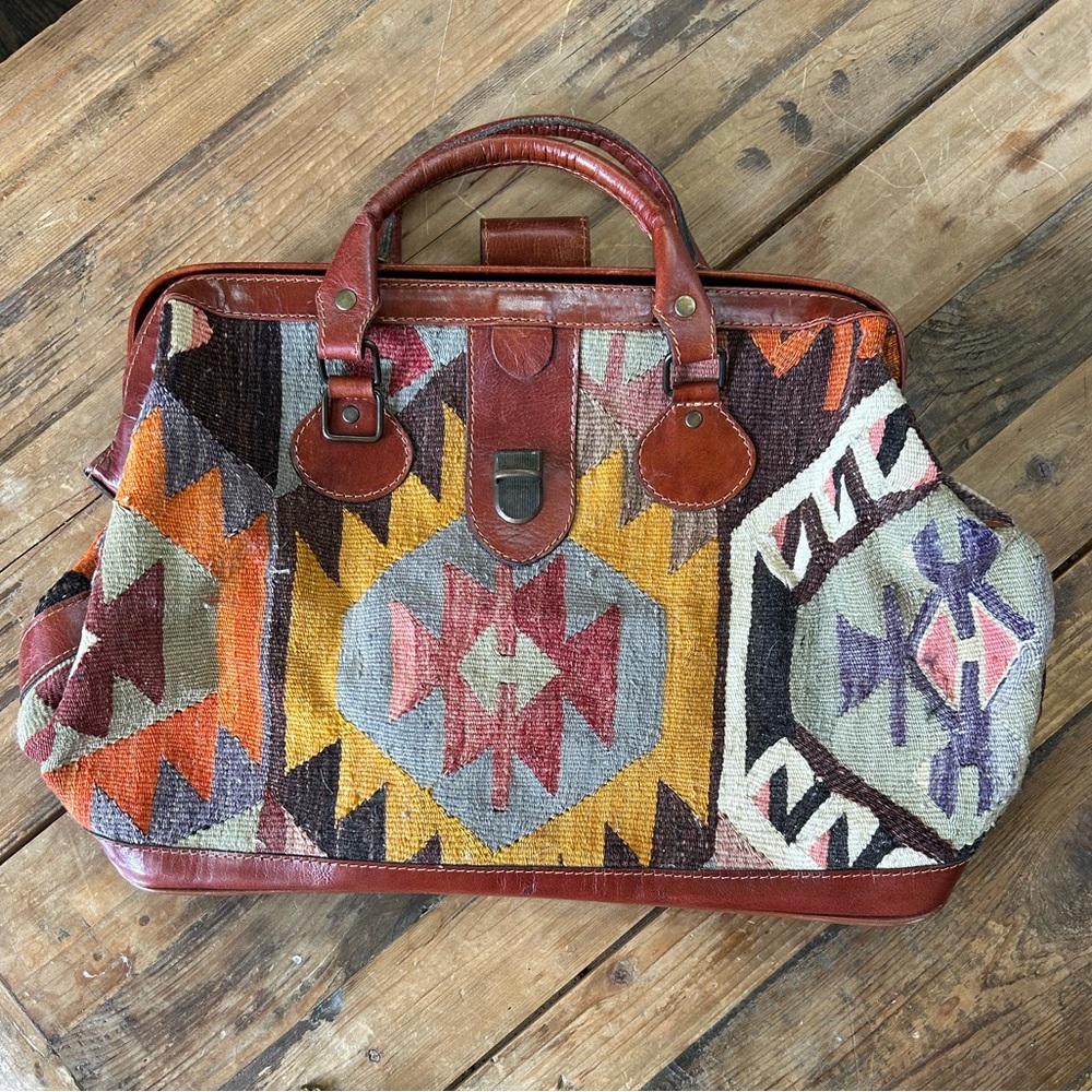 Vintage One Of A Kind Kilim Travel Bag